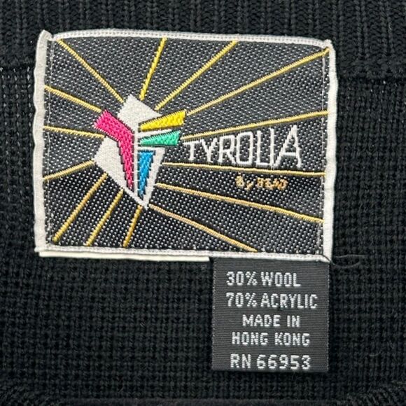 Tyrolia By Head Vintage Crewneck Long Sleeve Sweater Black Blue Medium - Picture 3 of 9